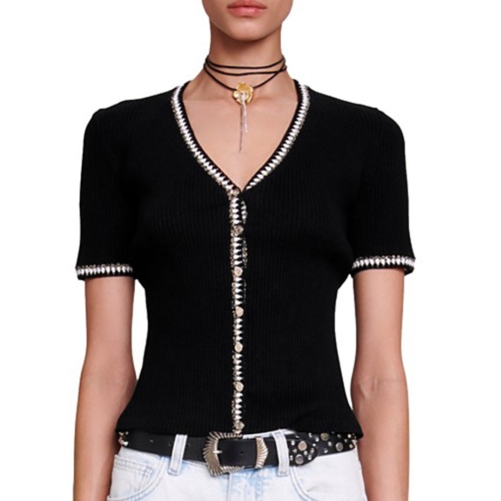 Maje Short-Sleeve Top